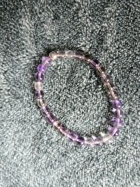Delicate Purple Beaded Stretch Bracelet - Women Jewelry